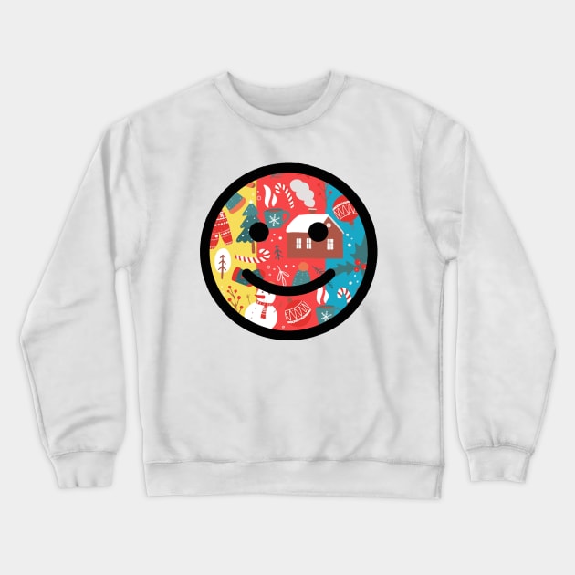 Happy Christmas emoji. Colorful, pretty and cute present Crewneck Sweatshirt by Ideas Design